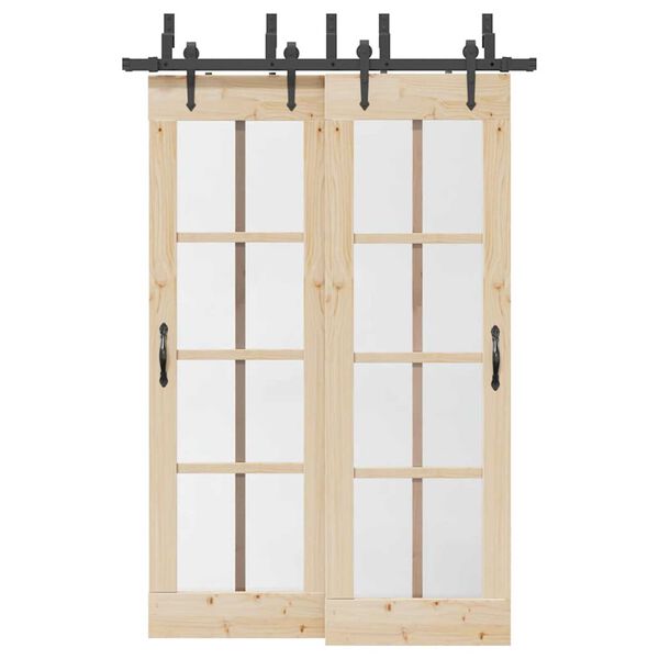 vidaXL Kit de herrajes para puertas correderas acero negro 152,5 cm
