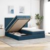 vidaXL Estructura de cama otomana colchones terciopelo azul oscuro