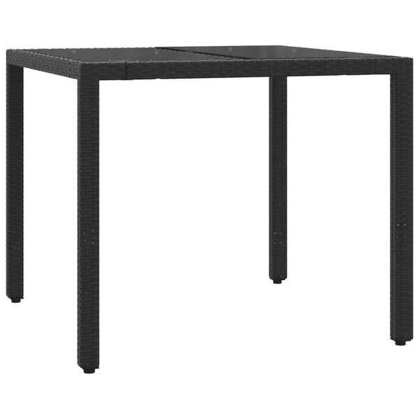vidaXL Set comedor de jard&iacute;n 3 pzas con cojines rat&aacute;n sint&eacute;tico negro