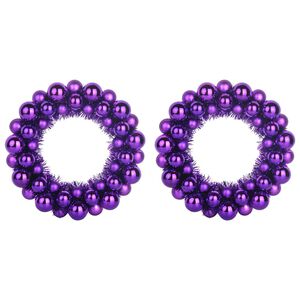vidaXL Coronas de Bolas de Navidad 2 uds. Lila 33 x 33 x 7 cm LED