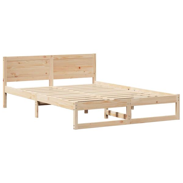 vidaXL Estructura de cama Natural 150 x 200 cm Madera de pino macizo