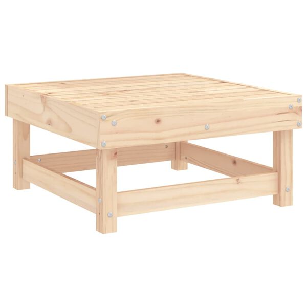 vidaXL Taburete de jardín con cojín madera maciza de pino