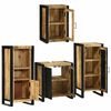 vidaXL Juego de muebles de ba&ntilde;o 4 pcs Marr&oacute;n Madera de mango s&oacute;lido