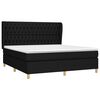 vidaXL Cama box spring con colch&oacute;n tela negro 180x200 cm