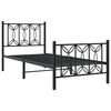 vidaXL Estructura cama sin colchón con estribo metal negro 90x190 cm