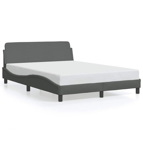 vidaXL Estructura de cama Dover tela gris oscuro 140x200 cm