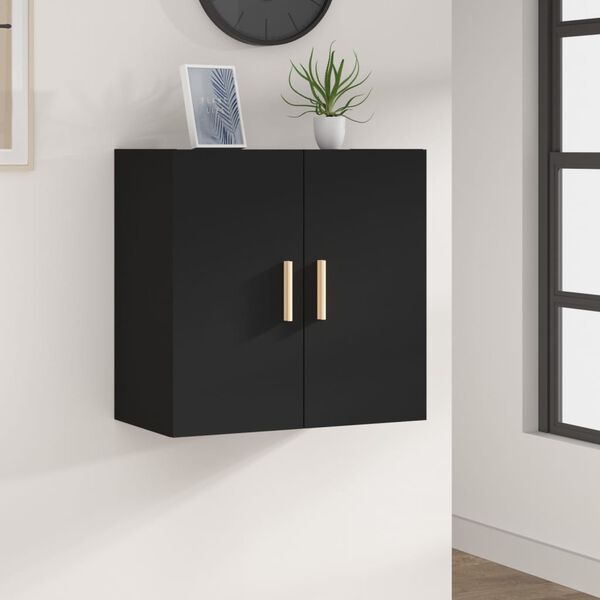 vidaXL Armario de pared madera contrachapada negro 60x30x60 cm