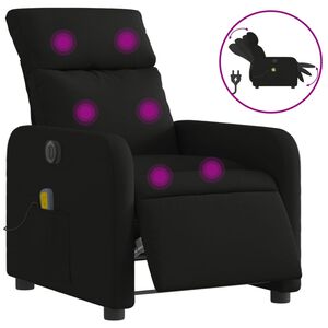 vidaXL Sill&oacute;n reclinable de masaje el&eacute;ctrico tela negro