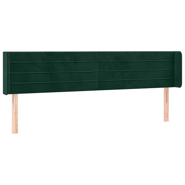 vidaXL Cabecero con LED de terciopelo verde oscuro 163x16x78/88 cm