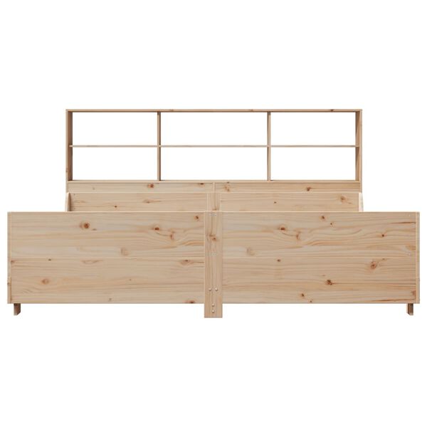 vidaXL Cama con estanter&iacute;a sin colch&oacute;n madera maciza 180x200 cm
