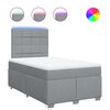 vidaXL Cama box spring con colch&oacute;n tela gris claro 120x190 cm