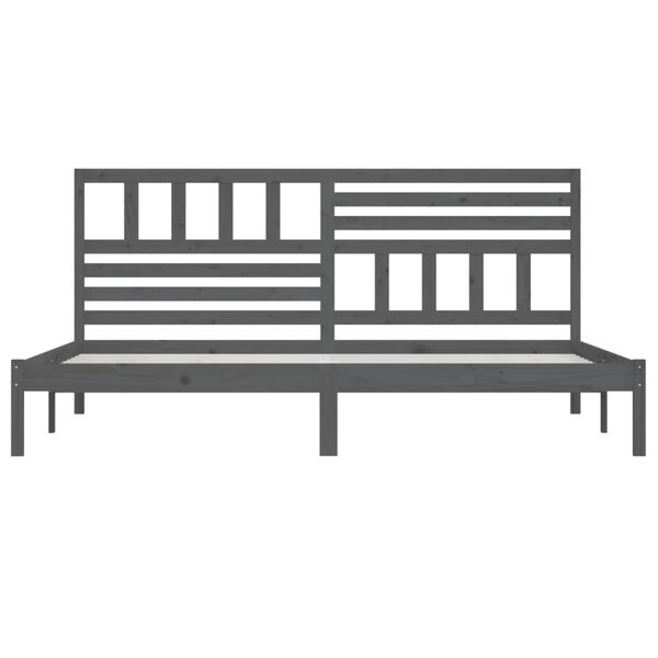 vidaXL Estructura de cama sin colch&oacute;n madera de pino gris 200x200 cm