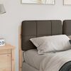 vidaXL Cabecero tapizado Marr&oacute;n y topo 140 cm Madera de pino macizo