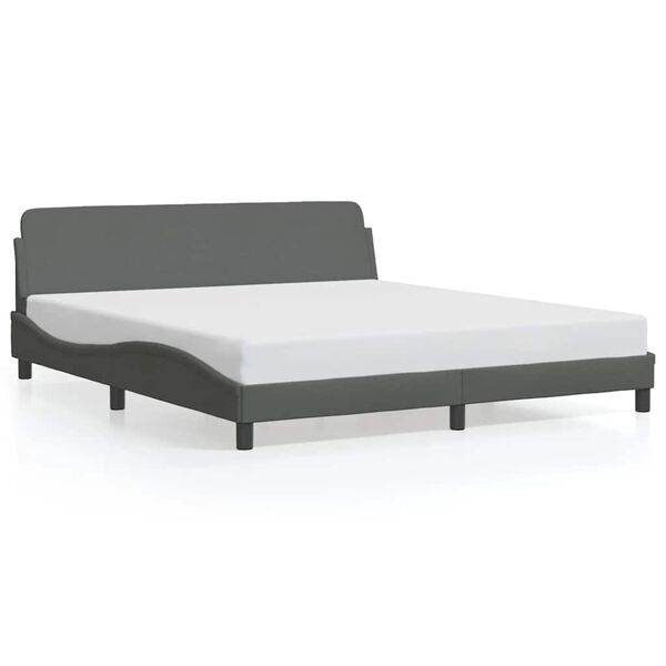 vidaXL Estructura de cama Dover de tela gris oscuro 160x200 cm