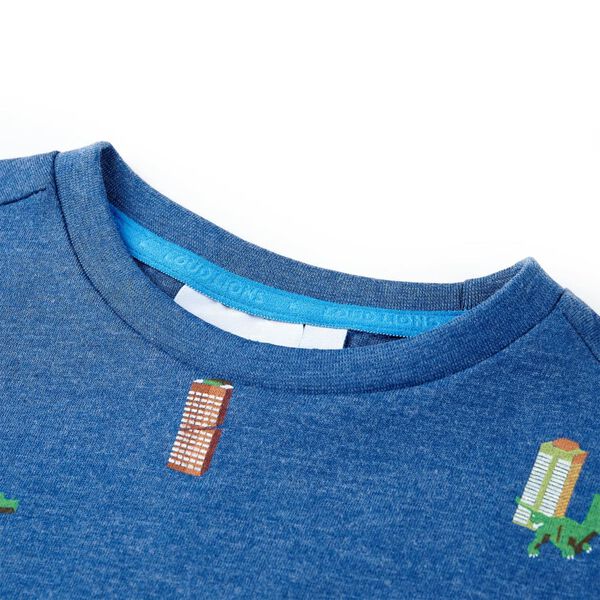 Camiseta infantil azul oscuro m&eacute;lange 140