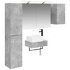 vidaXL Juego de muebles de ba&ntilde;o 5 uds. Gris Hormig&oacute;n