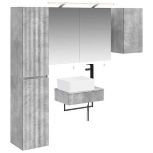 vidaXL Juego de muebles de ba&ntilde;o 5 uds. Gris Hormig&oacute;n