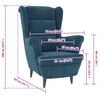 vidaXL Sill&oacute;n de terciopelo azul