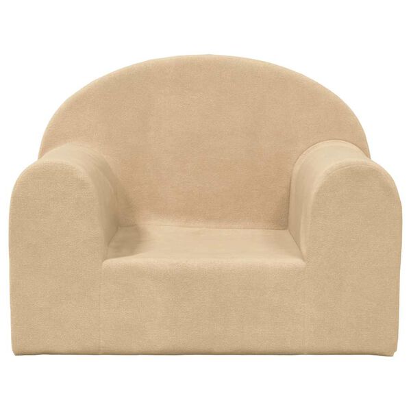 vidaXL Sofá infantil de felpa suave color crema