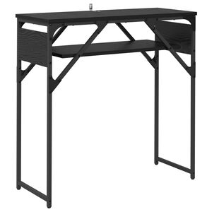 vidaXL MesaConsola Roble Negro Madera de ingenier&iacute;a 75x30x75cm