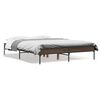 vidaXL Estructura cama madera ingenier&iacute;a metal marr&oacute;n roble 135x190 cm