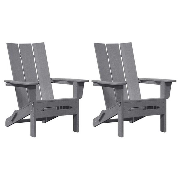 vidaXL Silla de Jard&iacute;n 2 pcs Gris Claro 80.5 x 74.5 x 92 cm