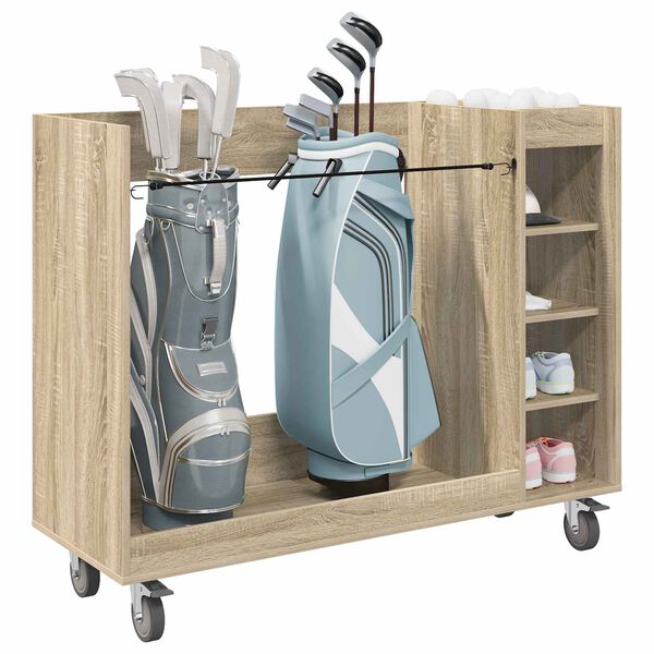 vidaXL Armario de Golf con rueda Liso Roble Sonoma 65 x 45 x 98 cm