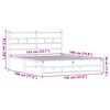 vidaXL Estructura de cama sin colch&oacute;n metal marr&oacute;n roble 135x190 cm