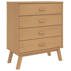 vidaXL Mesita de noche OLDEN madera maciza de pino marr&oacute;n