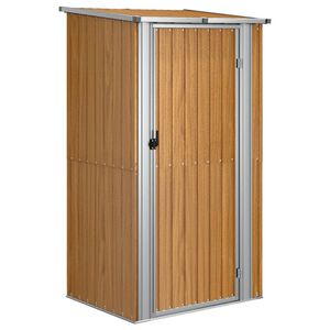 vidaXL Caseta de jard&iacute;n marr&oacute;n 118,5x97x209,5 cm acero galvanizado