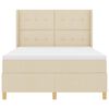 vidaXL Cama tipo Box Spring con colch&oacute;n Crema 140 x 200 cm tela