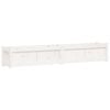 vidaXL Jardinera de madera maciza de pino blanca 180x31x31 cm