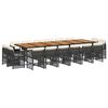 vidaXL Set de muebles jard&iacute;n 17 pzas con cojines rat&aacute;n sint&eacute;tico negro