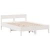 vidaXL Cama con estanter&iacute;a sin colch&oacute;n madera maciza blanca 140x200 cm