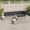 vidaXL Conjunto de sof&aacute; de jard&iacute;n 9 pcs Gris Claro rat&aacute;n sint&eacute;tico