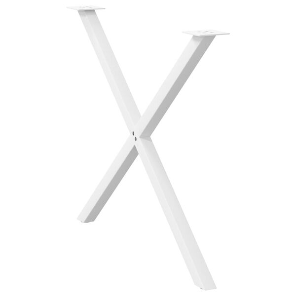 vidaXL Patas para mesa de comedor en forma de X (2 unidades), color blanco, 90 x (72-73) cm, acero