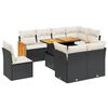 vidaXL Set de sof&aacute;s de jard&iacute;n 8 piezas y cojines rat&aacute;n sint&eacute;tico negro