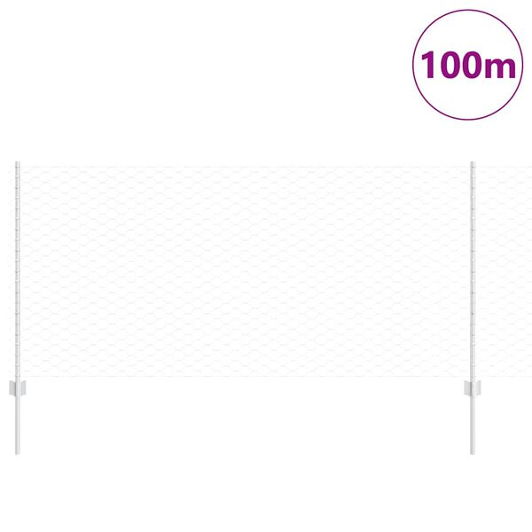 vidaXL Valla con Poste Plateado 1 x 100 m Acero