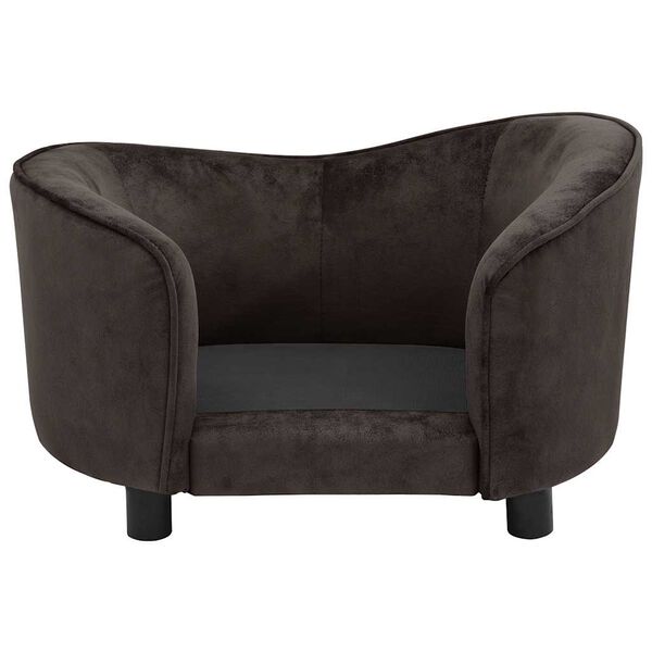 vidaXL Sof&aacute; para perro felpa marr&oacute;n 69x49x40 cm