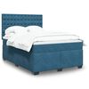 vidaXL Cama box spring con colch&oacute;n terciopelo azul 140x190 cm
