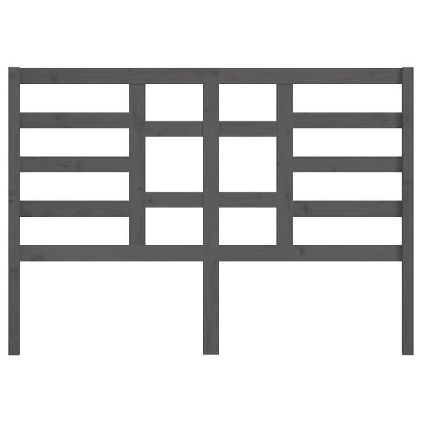 vidaXL Cabecero de cama madera maciza de pino gris 126x4x104 cm