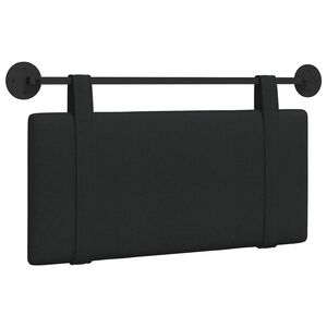 vidaXL Cabecera Colgante Montaje en la pared Negro 90 x 55 x 5 cm tela