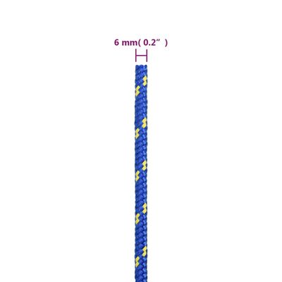 vidaXL Cuerda de barco polipropileno azul 6 mm 50 m