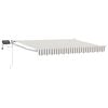 vidaXL Toldo manual retr&aacute;ctil con LEDs Gris claro y blanco.