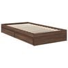 vidaXL Cama con almacenamiento con cabecera Roble Marr&oacute;n 100 x 200 cm