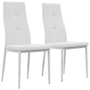 vidaXL Sillas de comedor 2 unidades cuero sint&eacute;tico blanco