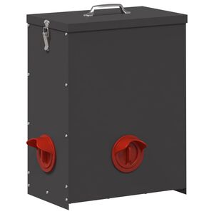 vidaXL Comedero para pollos Negro 32,5 x 20,5 x 43 cm 25 kg