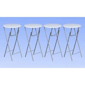 vidaXL Mesas altas plegables 4 unidades MDF blancas