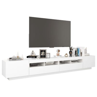 vidaXL Mueble para TV con luces LED blanco 260x35x40 cm