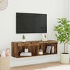 vidaXL Conjunto de mueble de TV con LED Madera Vieja 100 x 30 x 30 cm